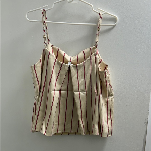 TRINA TURK striped Cream and Red Women's Top - Picture 2 of 5